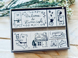 Cafe Bear Rubber Stamp Set of 8