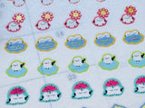 LABCLIP Cute Animal Schedule Stickers / Weather Long-tail Tits