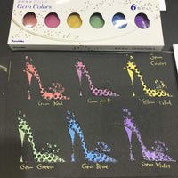 KURETAKE Gansai Tambi 6 Color Watercolor Palette -  Metallic Gem