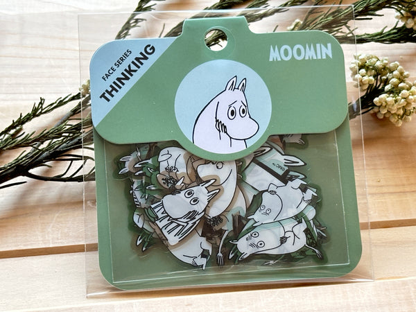 Moomin 80th Anniversary Clear Flake Stickers / Thinking