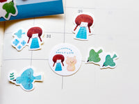 Furukawa x Mizutama Flake Stickers / Blue