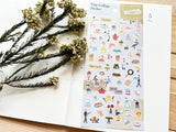 "Tiny Collage" Sheet of Stickers / Cafe