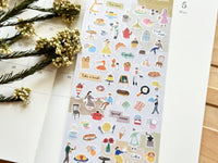 "Tiny Collage" Sheet of Stickers / Cafe