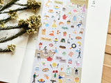 "Tiny Collage" Sheet of Stickers / Cafe