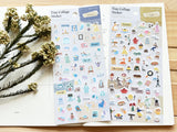 "Tiny Collage" Sheet of Stickers / Cafe