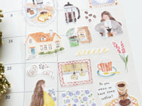 "Easy Day" Sheet of Stickers / Coffee