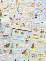 "Easy Day" Sheet of Stickers / Coffee
