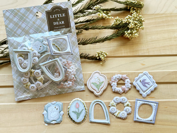 "Little & Dear" Flake Stickers / Frame