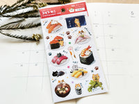 Tracing Paper Sheet of Stickers - Sushi Cat