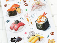 Tracing Paper Sheet of Stickers - Sushi Cat