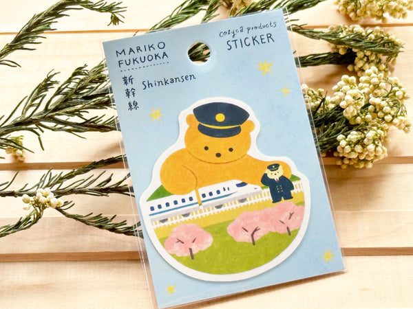 Mariko Fukuoka die-cut sticker / Shinkansen