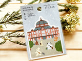 Mariko Fukuoka die-cut sticker / Tokyo Station