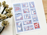 Moomin 80th Anniversary Postage Sheet of Stickers / Blue