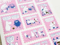 Moomin 80th Anniversary Postage Sheet of Stickers / Pink