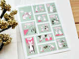 Moomin 80th Anniversary Postage Sheet of Stickers / Green