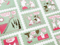 Moomin 80th Anniversary Postage Sheet of Stickers / Green