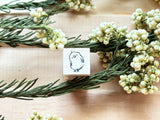 Kubominoki Original Rubber Stamp - White Bunting