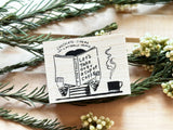 Kubominoki Original Rubber Stamp - Reading Girl