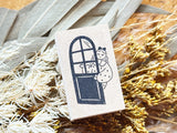 "Marle" Japanese Wooden Rubber Stamp - A glimpse from the door
