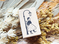 "Marle" Japanese Wooden Rubber Stamp - Under the Street Lamp