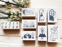 "Marle" Japanese Wooden Rubber Stamp - Under the Street Lamp