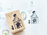 Oeda Letterpress Girl Original Stamp - Daydreaming