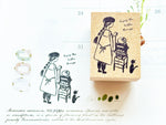 Oeda Letterpress Girl Original Stamp - At the Press