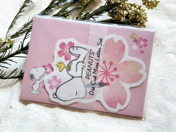 Snoopy Die-cut Mini Letter Set / Sakura
