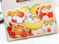 Furukawa x Hamtaro Washi Flake Stickers / Fruit