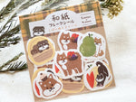 Furukawa Autumn Fun Washi Flake Stickers / Shibainu and Sweets