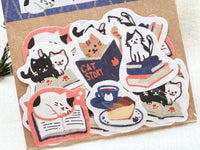 Furukawa Autumn Fun Washi Flake Stickers / Cat and Book