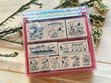 Snoopy Wooden Rubber Stamp Set of 11