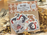 Furukawa Winter Fun Washi Flake Stickers / Dog and Snow