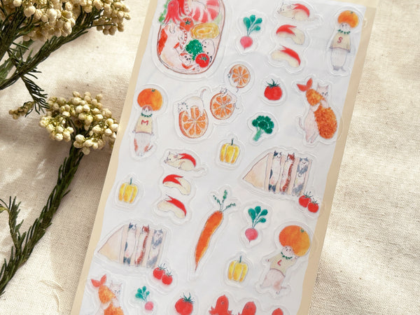 Furukawa x Tocorocomugi Clear Sheet of Stickers / Picnic