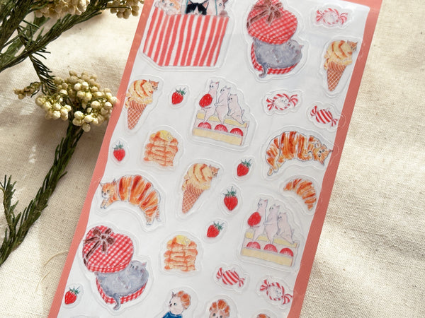 Furukawa x Tocorocomugi Clear Sheet of Stickers / Sweets