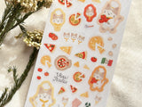 Furukawa "Viva Italia" Clear Sheet of Stickers / Pizza Cat