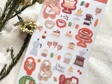 Furukawa "Viva Italia" Clear Sheet of Stickers / Dessert Bear