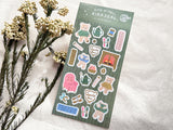 Furukawa Winter Foil Stamping Sheet of Stickers / Bear and Knitting