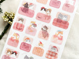 Cozy Nighttime Sticker Set / Kitten