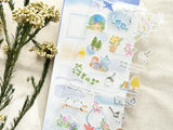Dual Material Layering Sticker Set / Long-tailed Tits