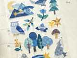 "Quilt Atelier" Sheet of Stickers / A forest with beautiful stars