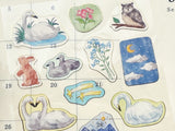 "with animals" Sheet of Stickers / Swans
