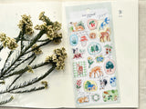 "with animals" Sheet of Stickers / Deers