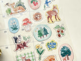 "with animals" Sheet of Stickers / Deers