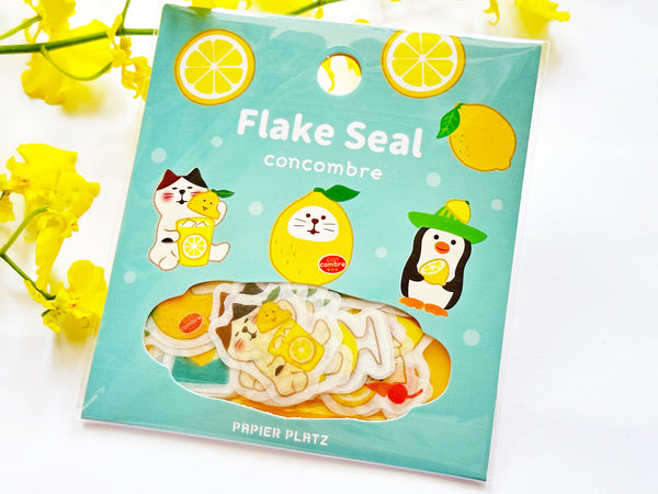 Concombre Japanese Washi Masking Stickers / Seal bits - Lemon