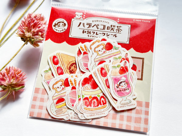 Furukawa Peko-chan Series Flake Stickers - Strawberry