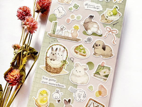Q-Lia "aimer life" Sheet of Stickers - Bunny