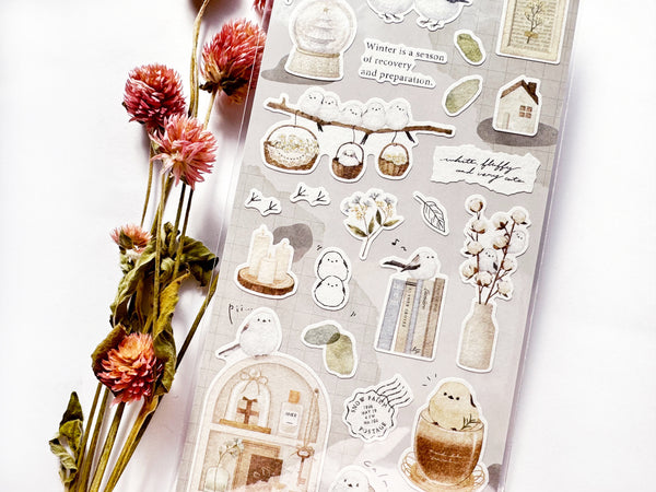 Q-Lia "aimer life" Sheet of Stickers - Long-tailed Tit