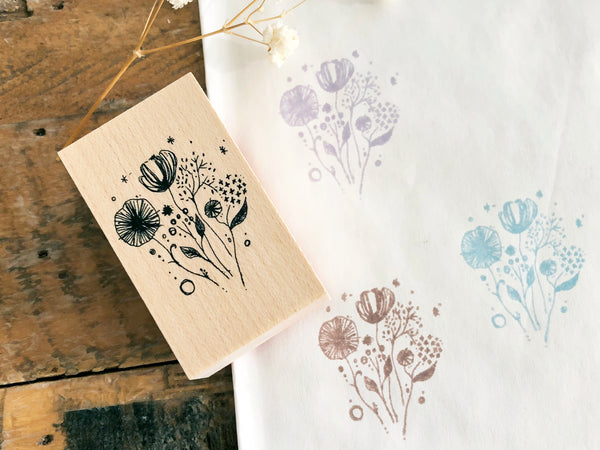 Nonnlala Original Botanical Rubber Stamp - Hana Hana Hana (Flower, flower flower)