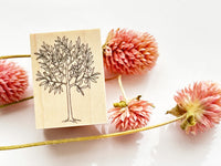 Japanese Botanical Wooden Rubber Stamp - Olive Tree